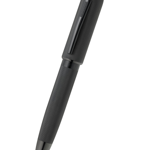 Peerless??Polished Black PVD Engraved Diamond Pattern with Black PVD Appointments and Swarovski Crystal Ballpoint Pen