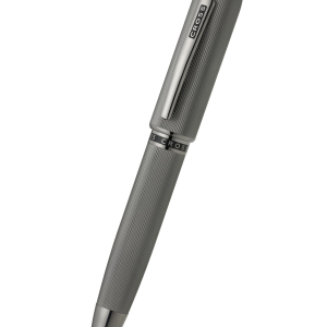 Peerless??Polished Slate Gray Engraved Diamond Pattern with Slate Gray PVD Appointments and Swarovski Crystal Ballpoint Pen