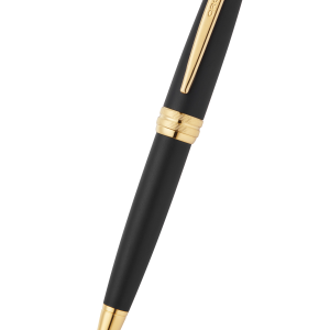 Bailey Matte Black Lacquer with 23KT Gold PVD Ballpoint Pen