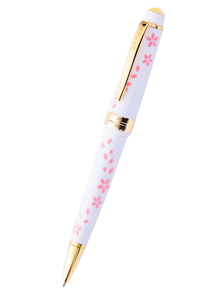 Bailey Light? Cherry Blossom Glossy White Resin Ballpoint Pen