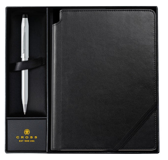 Century? II Lustrous Chrome Ballpoint with Classic Black Journal Gift Set