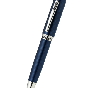 Peerless??Polished Translucent Cobalt Blue Engraved Diamond Pattern with Polished Chrome Appointments and Swarovski Crystal Ballpoint Pen