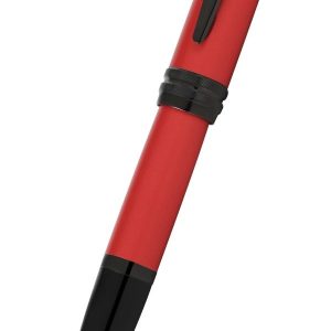 Bailey? Matte Red Lacquer Stainless Steel Fine Nib Fountain Pen