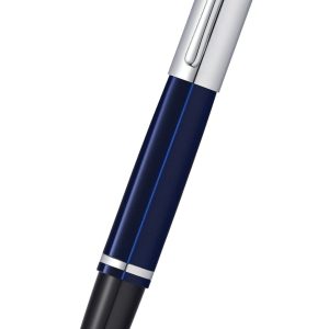 Calais? Chrome & Blue Lacquer Stainless Steel Medium Nib Fountain Pen