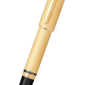 Peerless??23KT Heavy Gold Plate with Gold Plated Appointments and Swarovski Crystal?Rollerball Pen