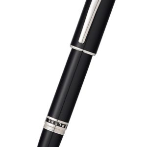 Peerless? Obsidian Black?Lacquer with Platinum Plated Appointments and Rhodium Plated 18KT Solid Gold Medium Nib Fountain Pen