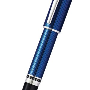 Peerless??Translucent Quartz Blue Engraved Lacquer Platinum Plated Appointments?Rollerball Pen