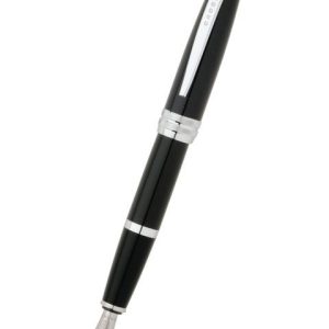 Bailey? Black Lacquer Stainless Steel Medium Nib Fountain Pen