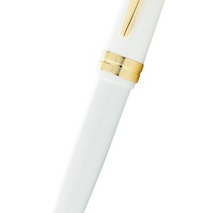 Bailey Light? Polished White Resin and Gold Tone Ballpoint Pen