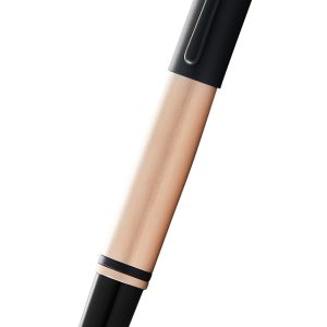 Calais? Brushed Rose Gold Plate and Black Lacquer Rollerball Pen