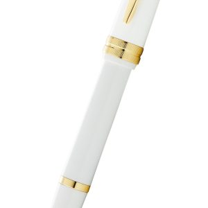 Bailey Light? Polished White Resin and Gold Tone Medium Nib Fountain Pen